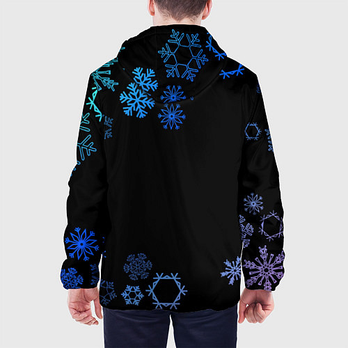 Мужская куртка Переливающиеся снежинки / 3D-Черный – фото 4