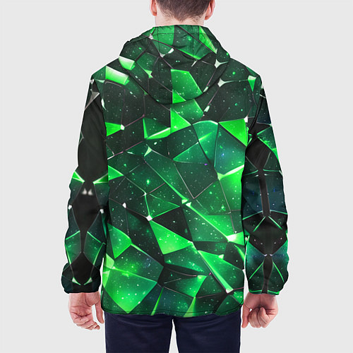 Мужская куртка Зелёное разбитое стекло / 3D-Белый – фото 4