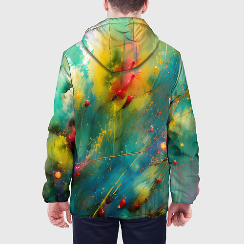 Мужская куртка Абстрактные мазки краски / 3D-Белый – фото 4