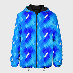 Куртка с капюшоном мужская Синее пиксельное полотно, цвет: 3D-черный