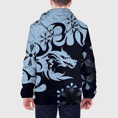 Мужская куртка Дракон со снежинками / 3D-Черный – фото 4