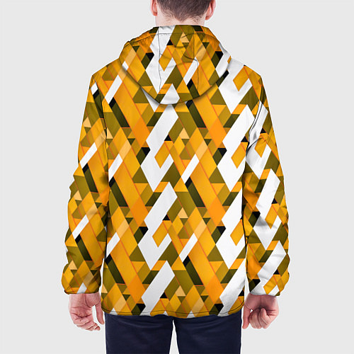 Мужская куртка White and yellow shapes / 3D-Белый – фото 4