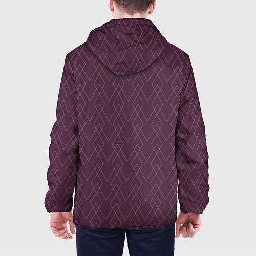 Мужская куртка Бордовый геометричные линии / 3D-Белый – фото 4
