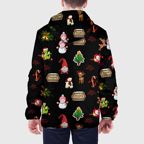 Мужская куртка Много новогодних игрушек / 3D-Белый – фото 4