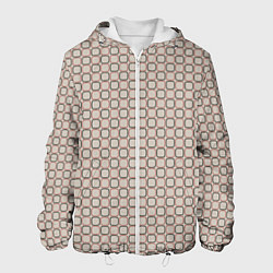 Куртка с капюшоном мужская В клетку стиль 60-х, цвет: 3D-белый