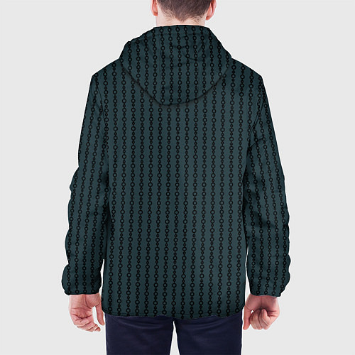 Мужская куртка Полосы цепочки серо-зелёный / 3D-Черный – фото 4