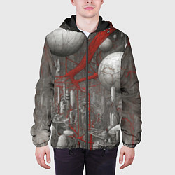 Куртка с капюшоном мужская Биотехнический городской пейзаж, цвет: 3D-черный — фото 2
