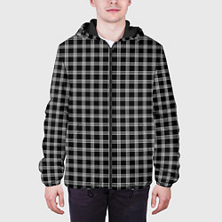 Куртка с капюшоном мужская Чёрный клетчатый, цвет: 3D-черный — фото 2