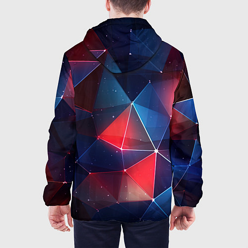 Мужская куртка Синяя геометрическая абстракция / 3D-Черный – фото 4
