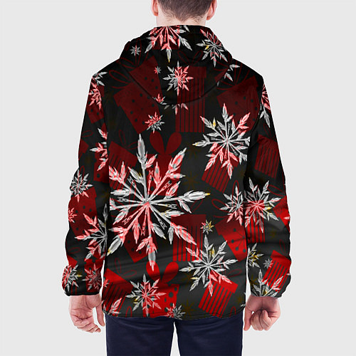 Мужская куртка Рождественские снежинки / 3D-Белый – фото 4