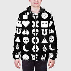 Куртка с капюшоном мужская Любовь смерть и роботы паттерн, цвет: 3D-черный — фото 2