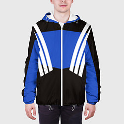 Куртка с капюшоном мужская Олимпийка 90х - полоски, цвет: 3D-белый — фото 2