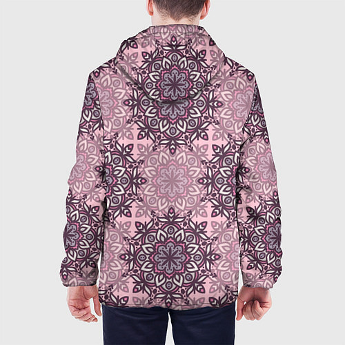 Мужская куртка Розовый паттерн с мандалами / 3D-Белый – фото 4