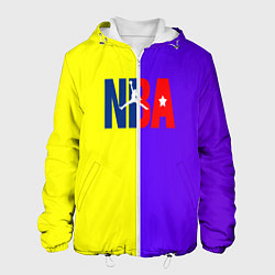 Куртка с капюшоном мужская NBA sport полосы, цвет: 3D-белый