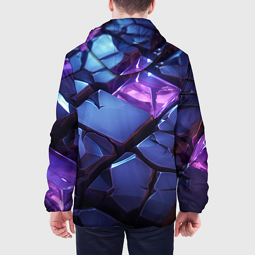 Мужская куртка Фиолетовые неоновые плиты / 3D-Белый – фото 4
