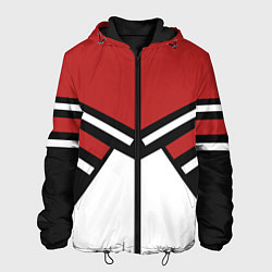 Куртка с капюшоном мужская Советский спорт с полосами, цвет: 3D-черный