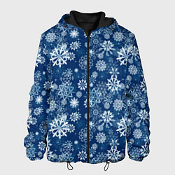 Мужская куртка Snowflakes on a blue background
