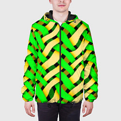 Куртка с капюшоном мужская Кислотная объёмная плетёнка, цвет: 3D-черный — фото 2