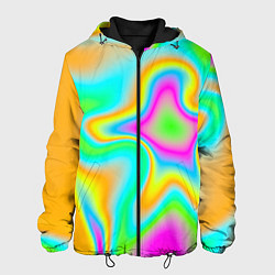 Куртка с капюшоном мужская Цветная карта теплоты, цвет: 3D-черный