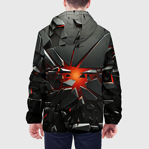 Мужская куртка Взрыв и черные камни / 3D-Белый – фото 4