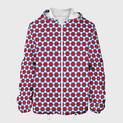 Куртка с капюшоном мужская Вишнёвый многогранник, цвет: 3D-белый
