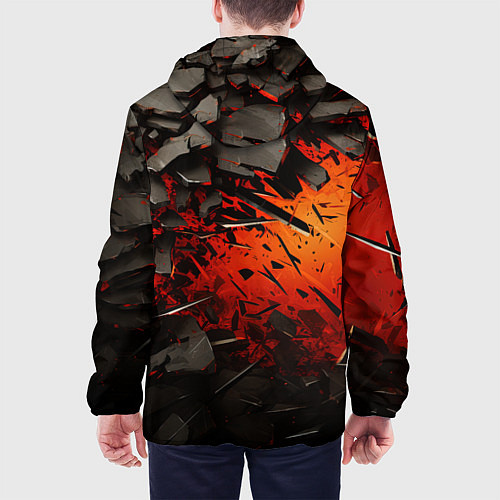 Мужская куртка Черные камни на красном взрыв / 3D-Белый – фото 4