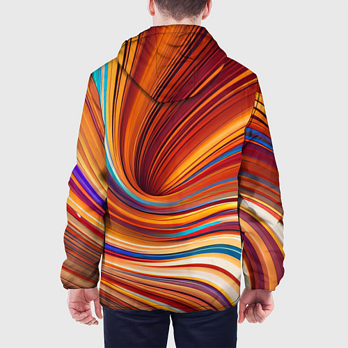 Мужская куртка Цветные волны - нейросеть / 3D-Белый – фото 4