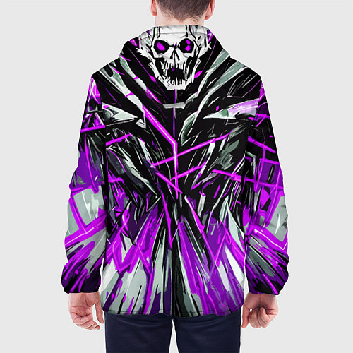 Мужская куртка Череп и фиолетовые полосы / 3D-Белый – фото 4