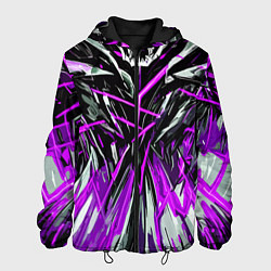 Куртка с капюшоном мужская Череп и фиолетовые полосы, цвет: 3D-черный
