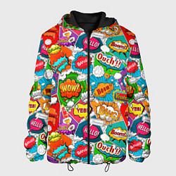 Куртка с капюшоном мужская Bang Boom Ouch pop art pattern, цвет: 3D-черный