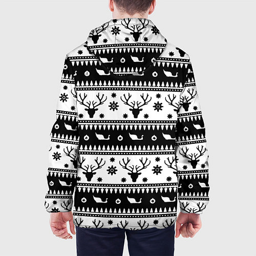 Мужская куртка Новогодний свитер с оленями / 3D-Белый – фото 4