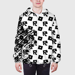 Куртка с капюшоном мужская Roblox pattern game black, цвет: 3D-белый — фото 2