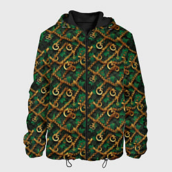 Мужская куртка Золотая цепочка на зеленой ткани