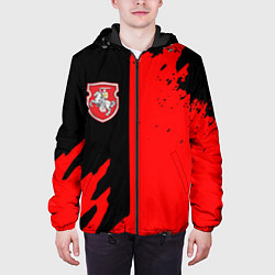 Куртка с капюшоном мужская Белоруссия краски текстура, цвет: 3D-черный — фото 2