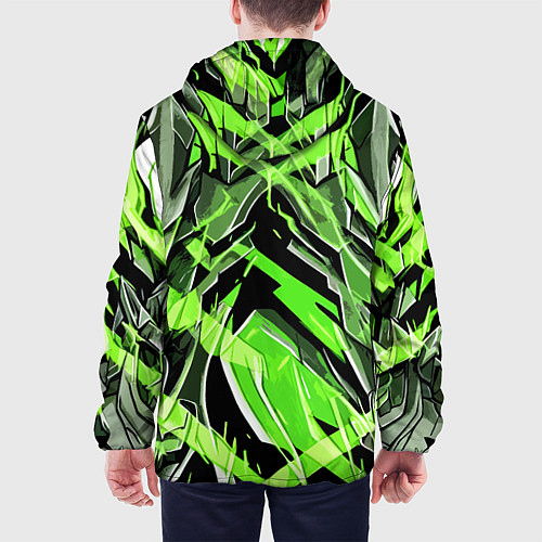 Мужская куртка Камень и зелёные полосы / 3D-Белый – фото 4