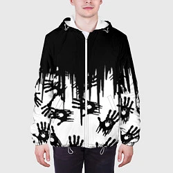 Куртка с капюшоном мужская Death Stranding отпечатки рук, цвет: 3D-белый — фото 2