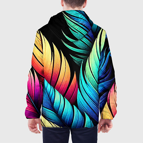Мужская куртка Color feathers - neon / 3D-Белый – фото 4