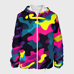 Мужская куртка Кислотная яркая абстракция в камуфляжном стиле