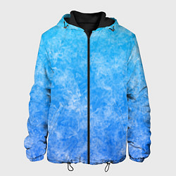 Куртка с капюшоном мужская Дым на голубом фоне, цвет: 3D-черный