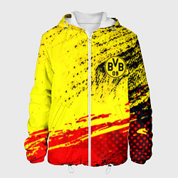 Куртка с капюшоном мужская Borussia color краски спорт, цвет: 3D-белый