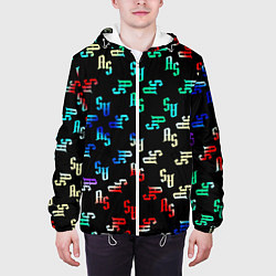 Куртка с капюшоном мужская Перелив радуги, цвет: 3D-белый — фото 2