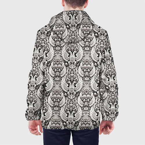 Мужская куртка Греб России черный и белый паттерн / 3D-Белый – фото 4
