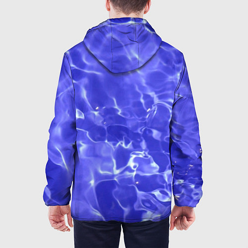 Мужская куртка Синяя вода текстура / 3D-Белый – фото 4