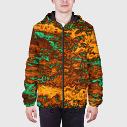 Куртка с капюшоном мужская Неон и медь, цвет: 3D-черный — фото 2