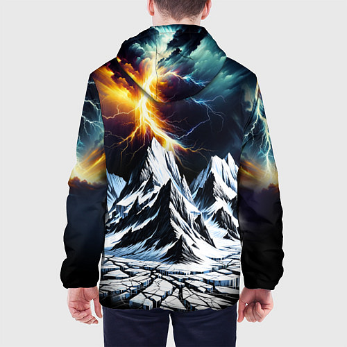 Мужская куртка Молнии и горы / 3D-Белый – фото 4