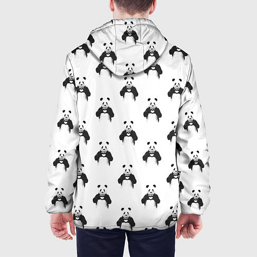 Мужская куртка Panda love - pattern / 3D-Белый – фото 4