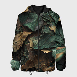Мужская куртка Реалистичный камуфляж из листьев