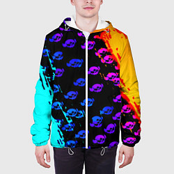 Куртка с капюшоном мужская Brawl stars neon logo kids, цвет: 3D-белый — фото 2