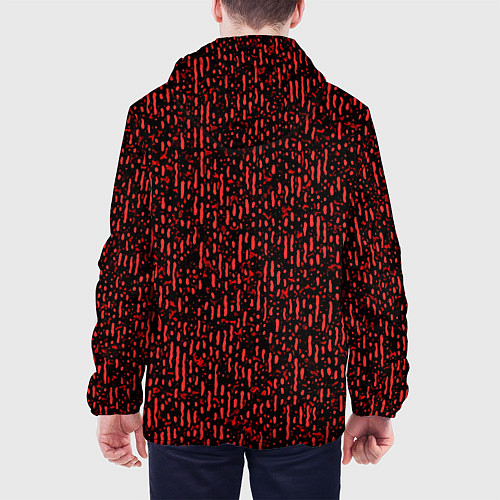 Мужская куртка Абстрактный полосатый красный / 3D-Черный – фото 4