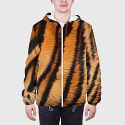 Куртка с капюшоном мужская Тигровая шкура, цвет: 3D-белый — фото 2